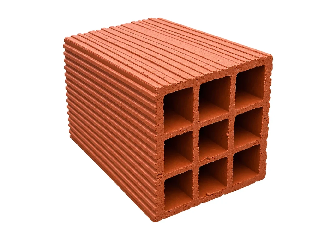 Ladrillo hueco liviano de 18x18x24 cm con seis celdas